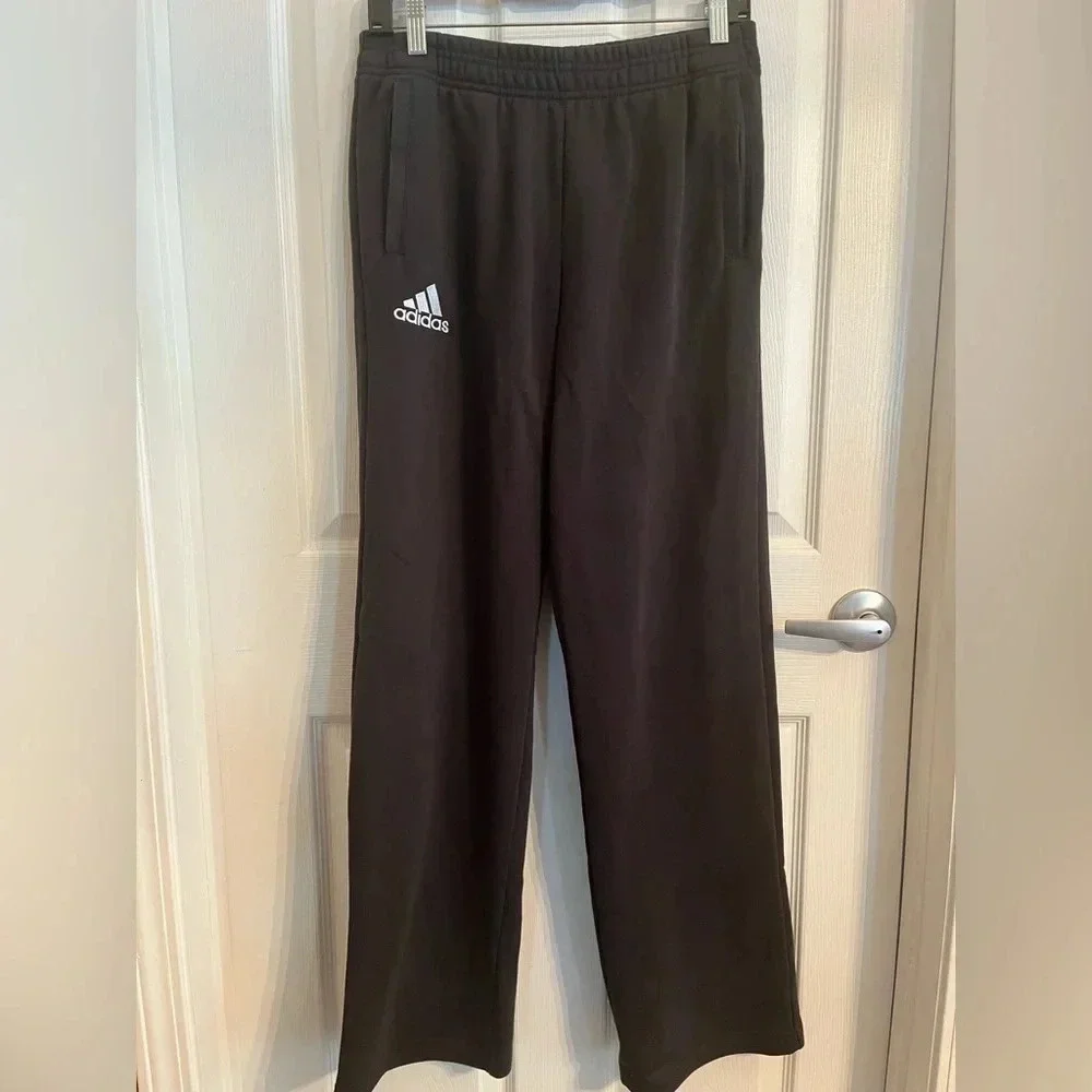 Adidas black Wide Leg Jogging pants size YXL in EUC - Picture 3 of 8